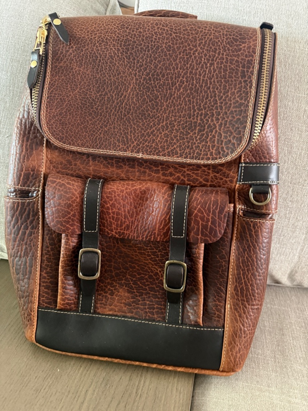 Men's Overland Brown Leather Backpack - Never been used Like-New